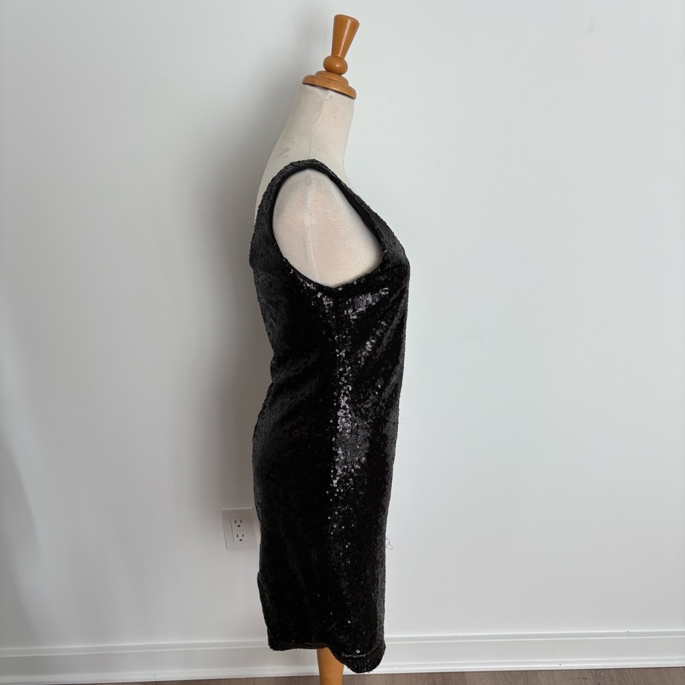 Rue21 Womens Dress Black Medium Sequin Metallic Statement Piece Midi - Picture 2 of 13
